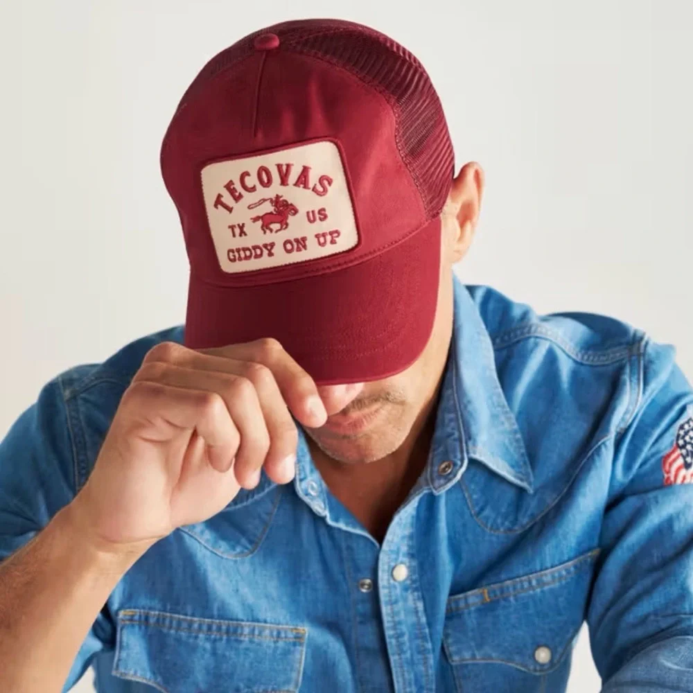 Tecovas | Burgundy  “Giddy On Up” Trucker Hat - Picture 7 of 10